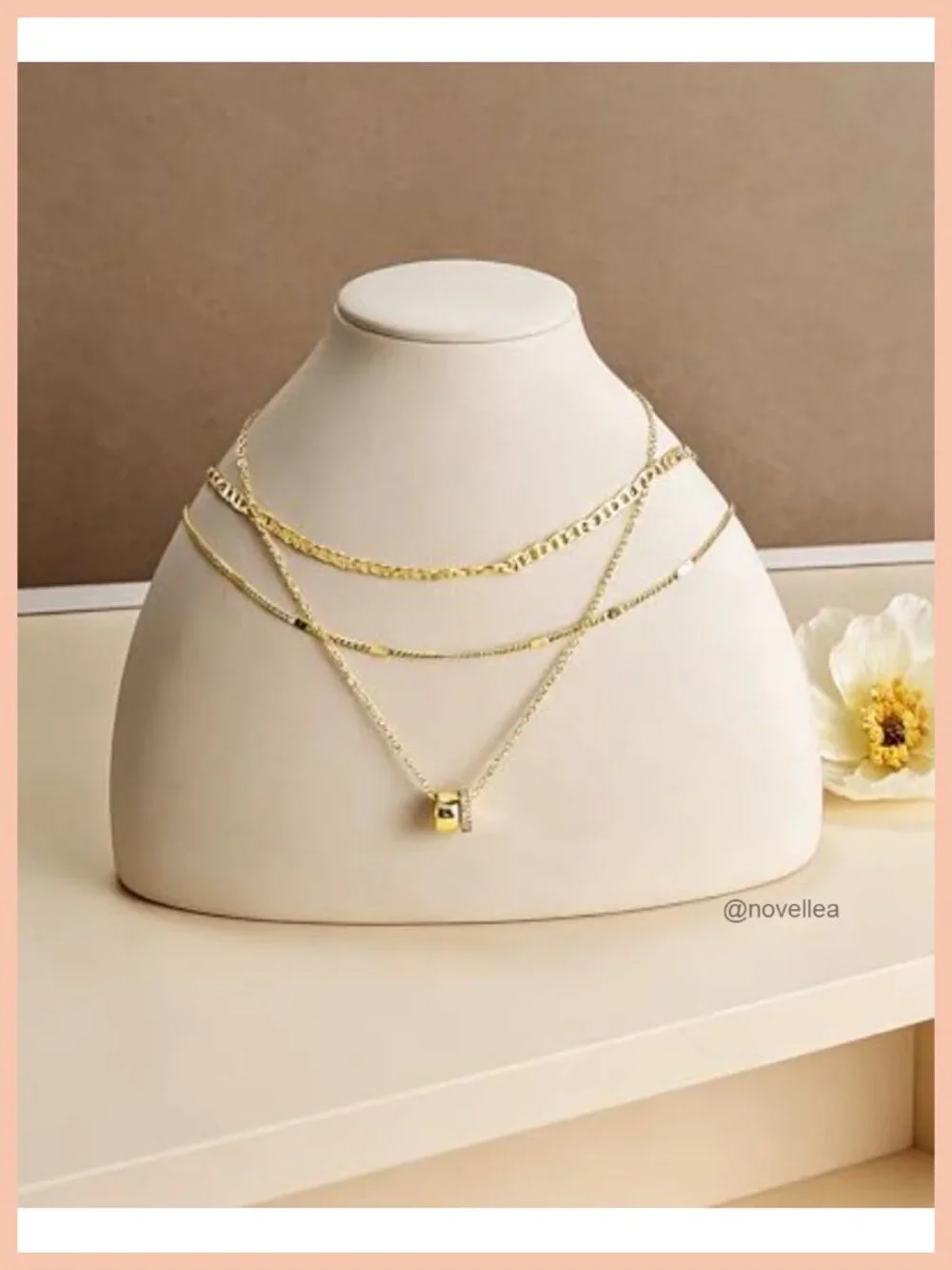 14K Gold Plated Layered Necklace Set with CZ Hypoallergenic Dainty Stackable